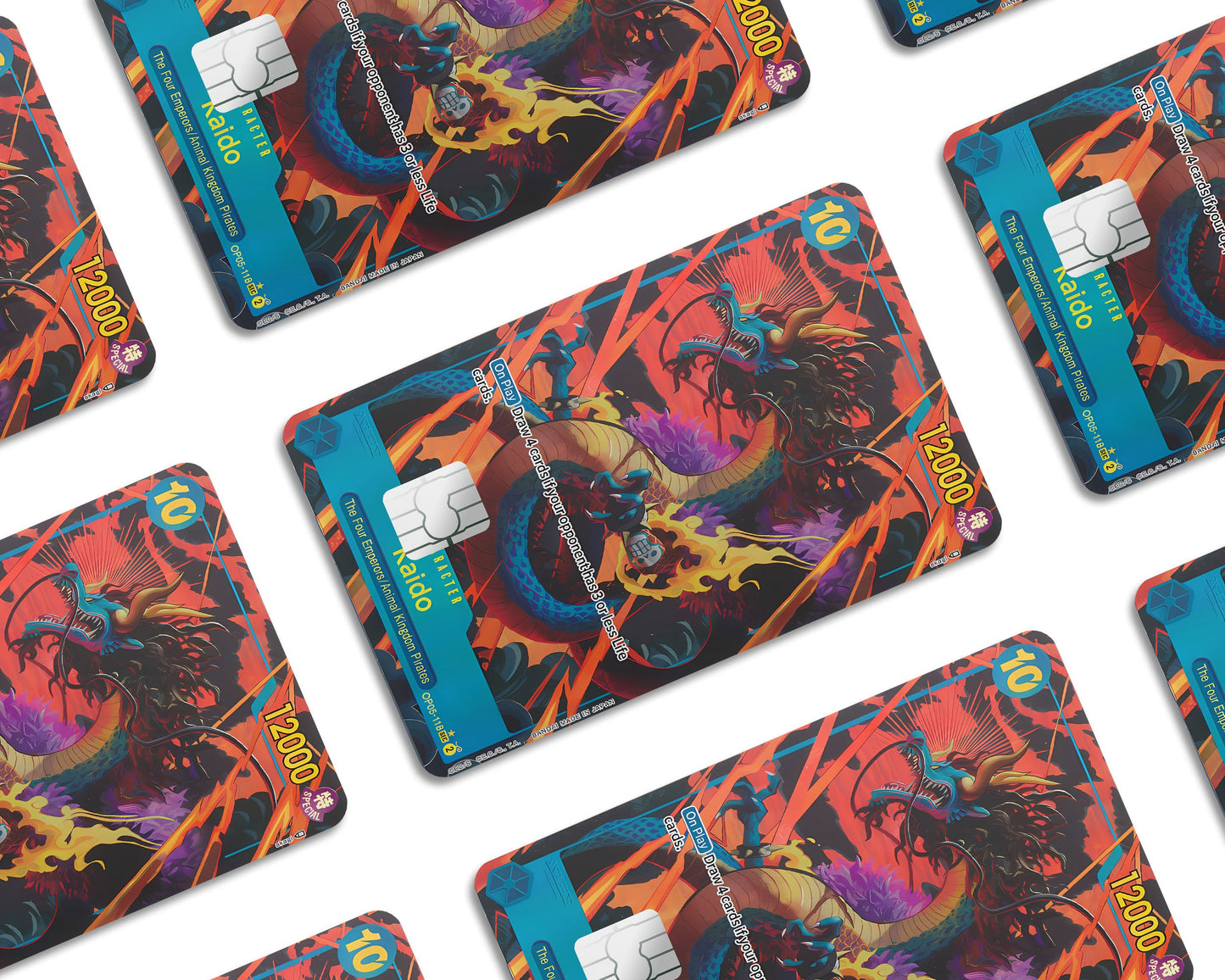 Anime Town Creations Credit Card Kaido Dragon One Piece Card Window Skins - Anime One Piece Credit Card Skin