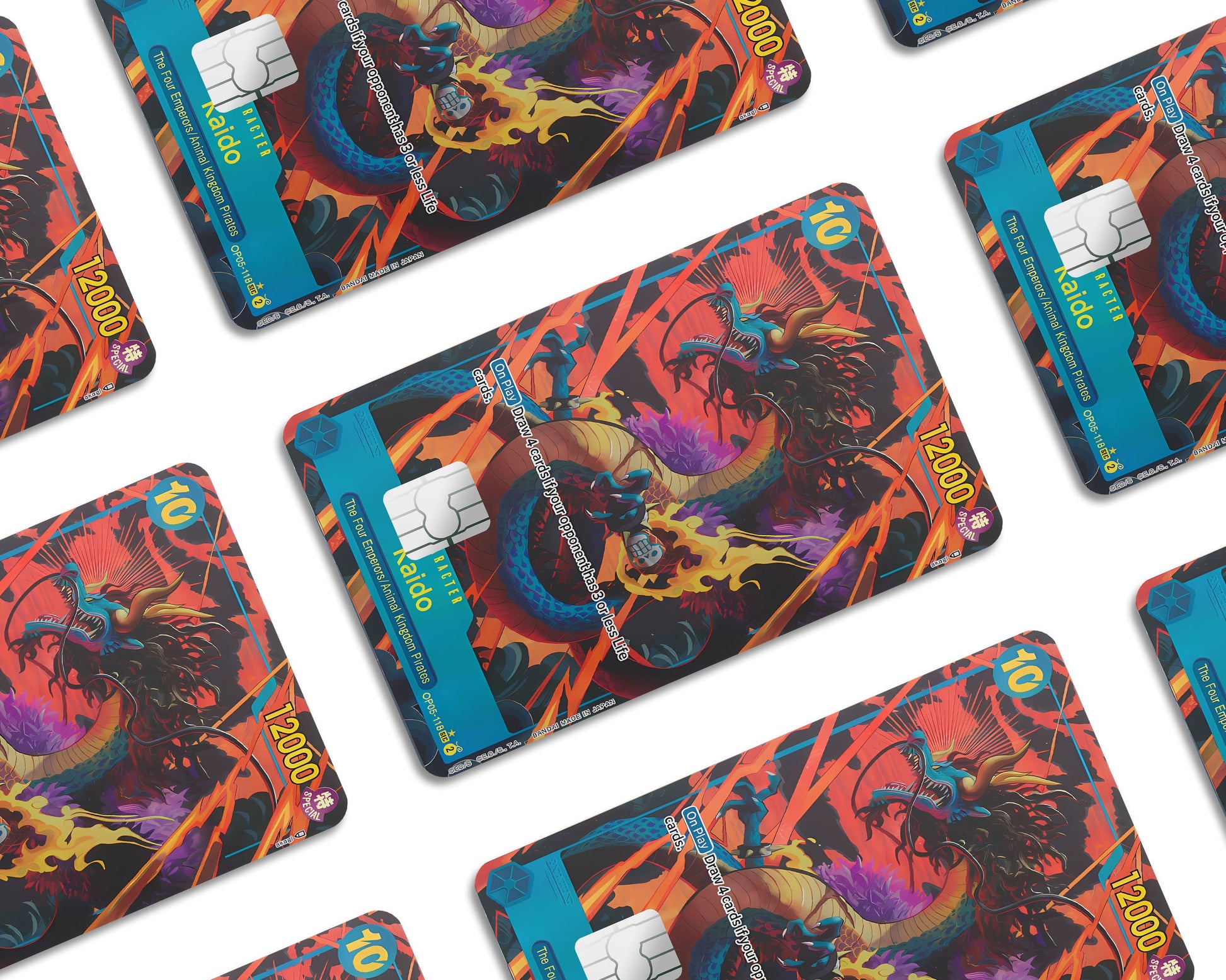 Anime Town Creations Credit Card Kaido Dragon One Piece Card Window Skins - Anime One Piece Credit Card Skin