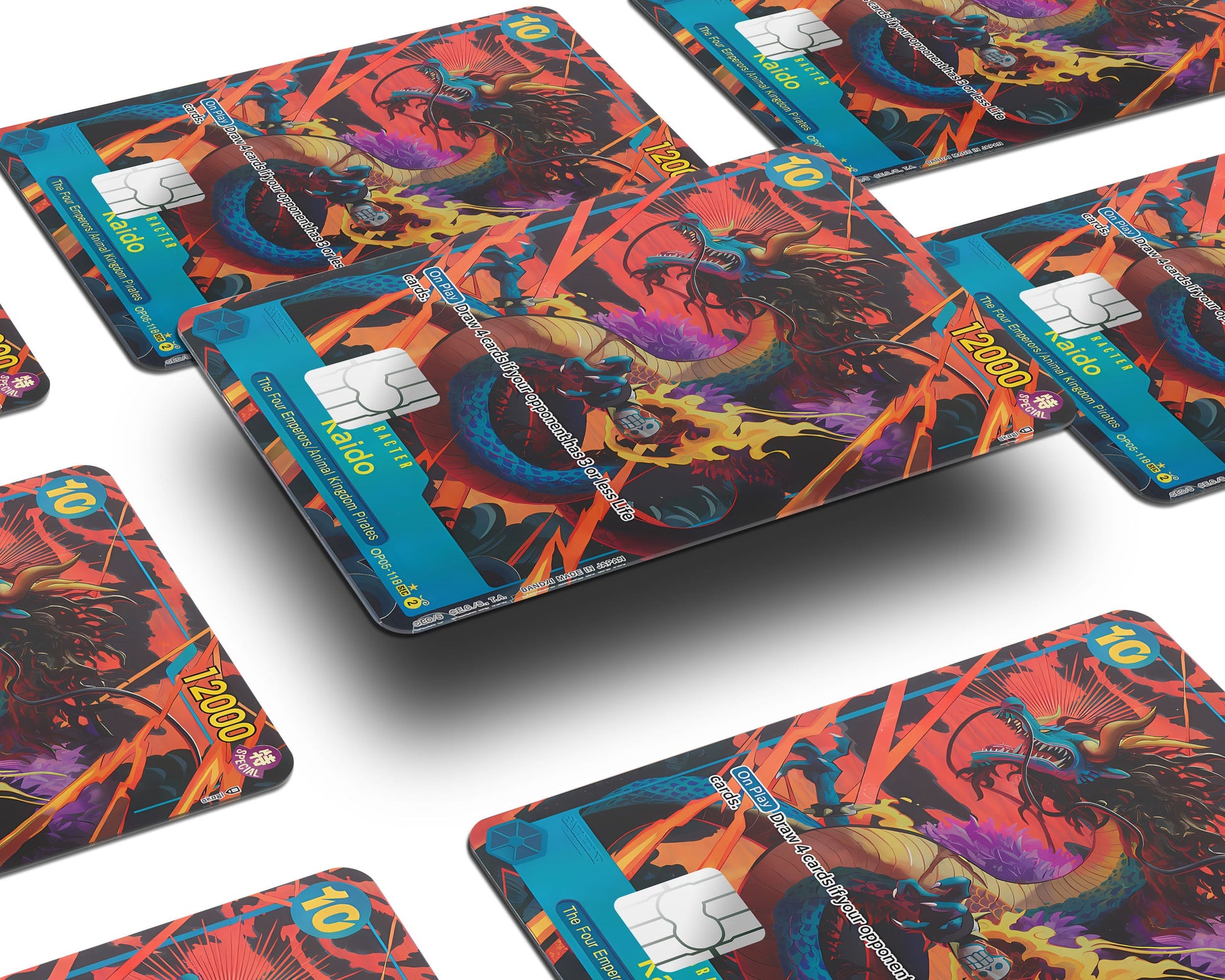 Anime Town Creations Credit Card Kaido Dragon One Piece Card Window Skins - Anime One Piece Credit Card Skin