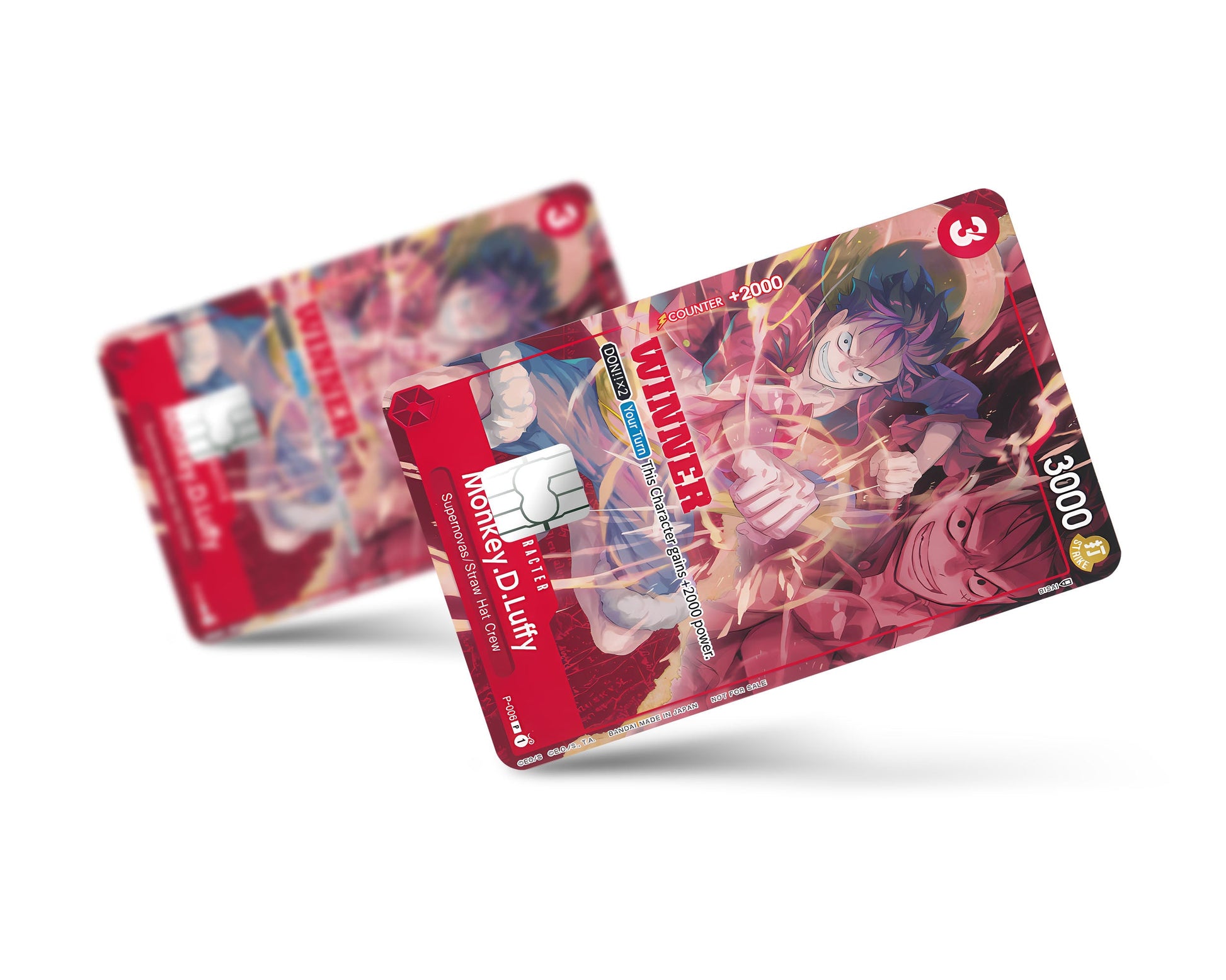 Anime Town Creations Credit Card Red Luffy One Piece Card Full Skins - Anime One Piece Credit Card Skin