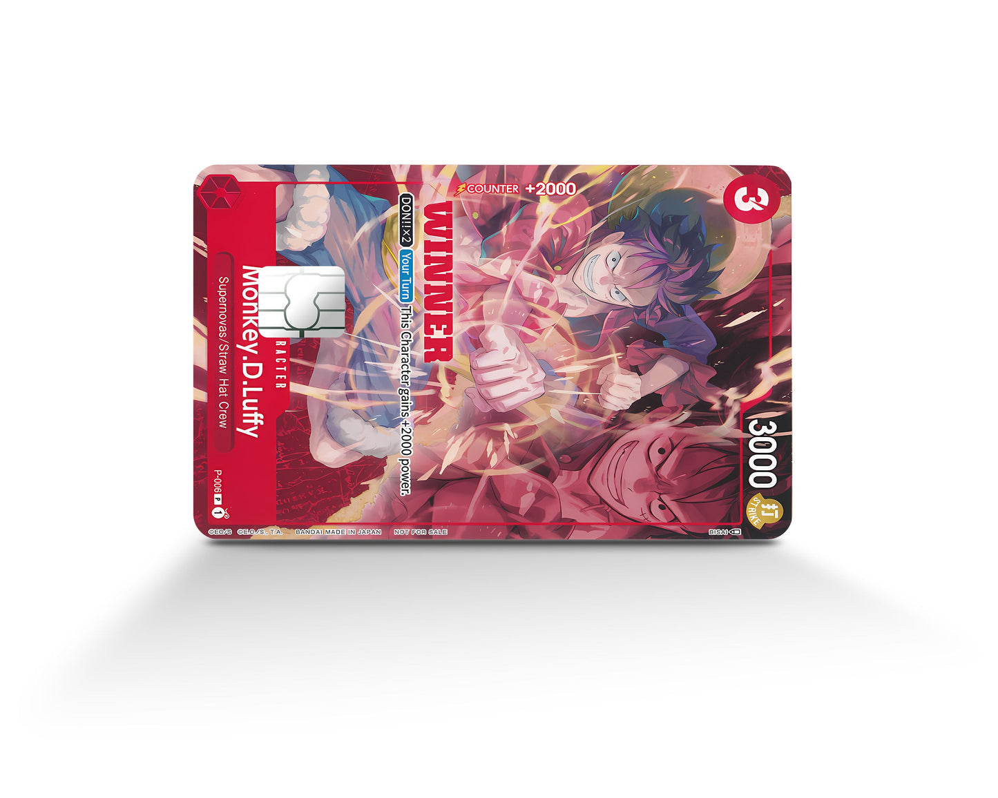 Anime Town Creations Credit Card Red Luffy One Piece Card Full Skins - Anime One Piece Credit Card Skin