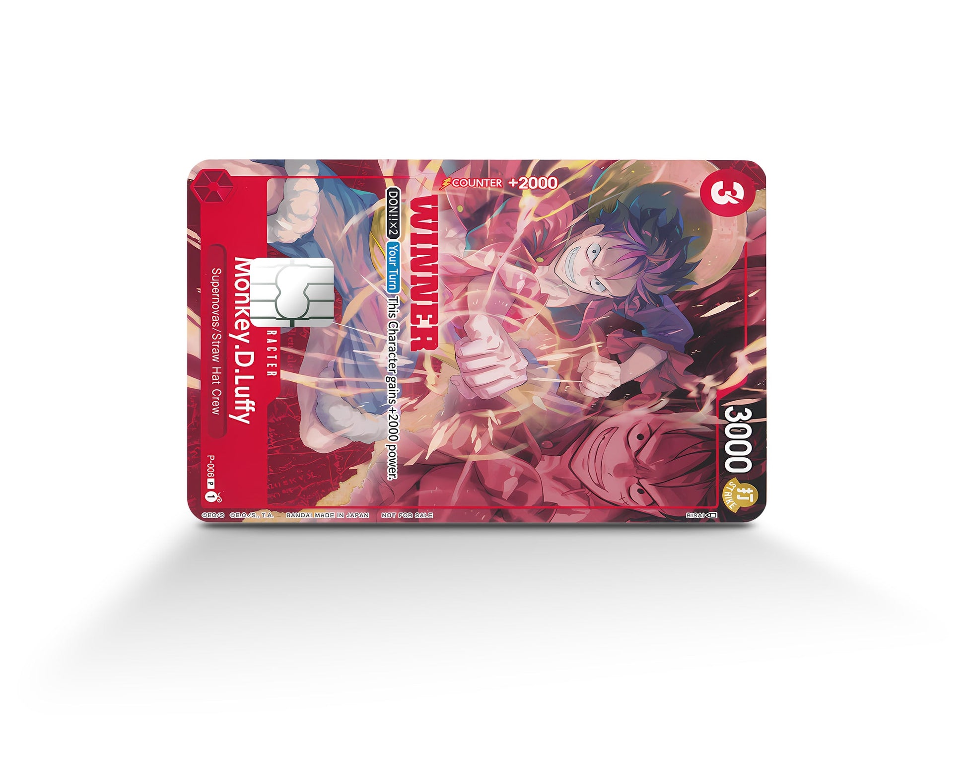 Anime Town Creations Credit Card Red Luffy One Piece Card Full Skins - Anime One Piece Credit Card Skin