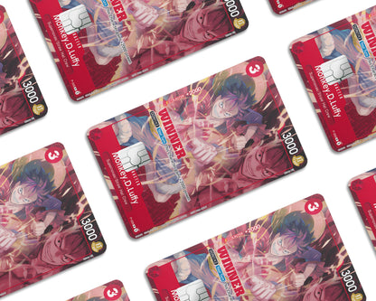 Anime Town Creations Credit Card Red Luffy One Piece Card Window Skins - Anime One Piece Credit Card Skin