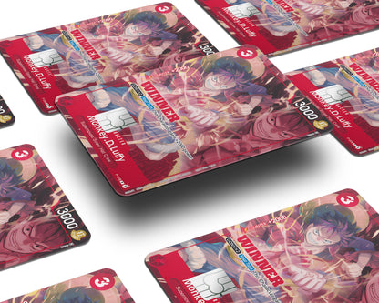Anime Town Creations Credit Card Red Luffy One Piece Card Window Skins - Anime One Piece Credit Card Skin