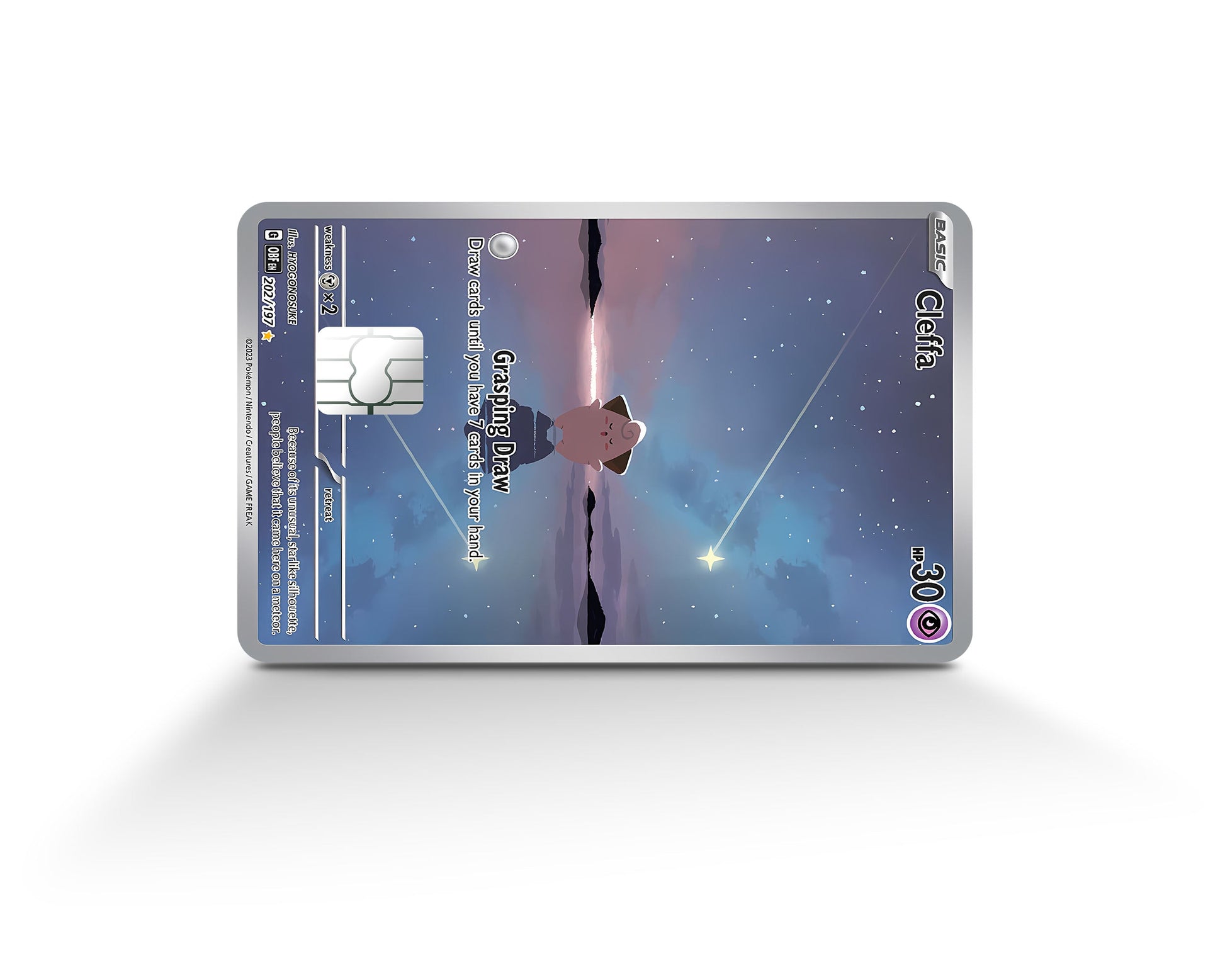 Anime Town Creations Credit Card Cleffa Starlight Pokemon Card Full Skins - Anime Pokemon Credit Card Skin