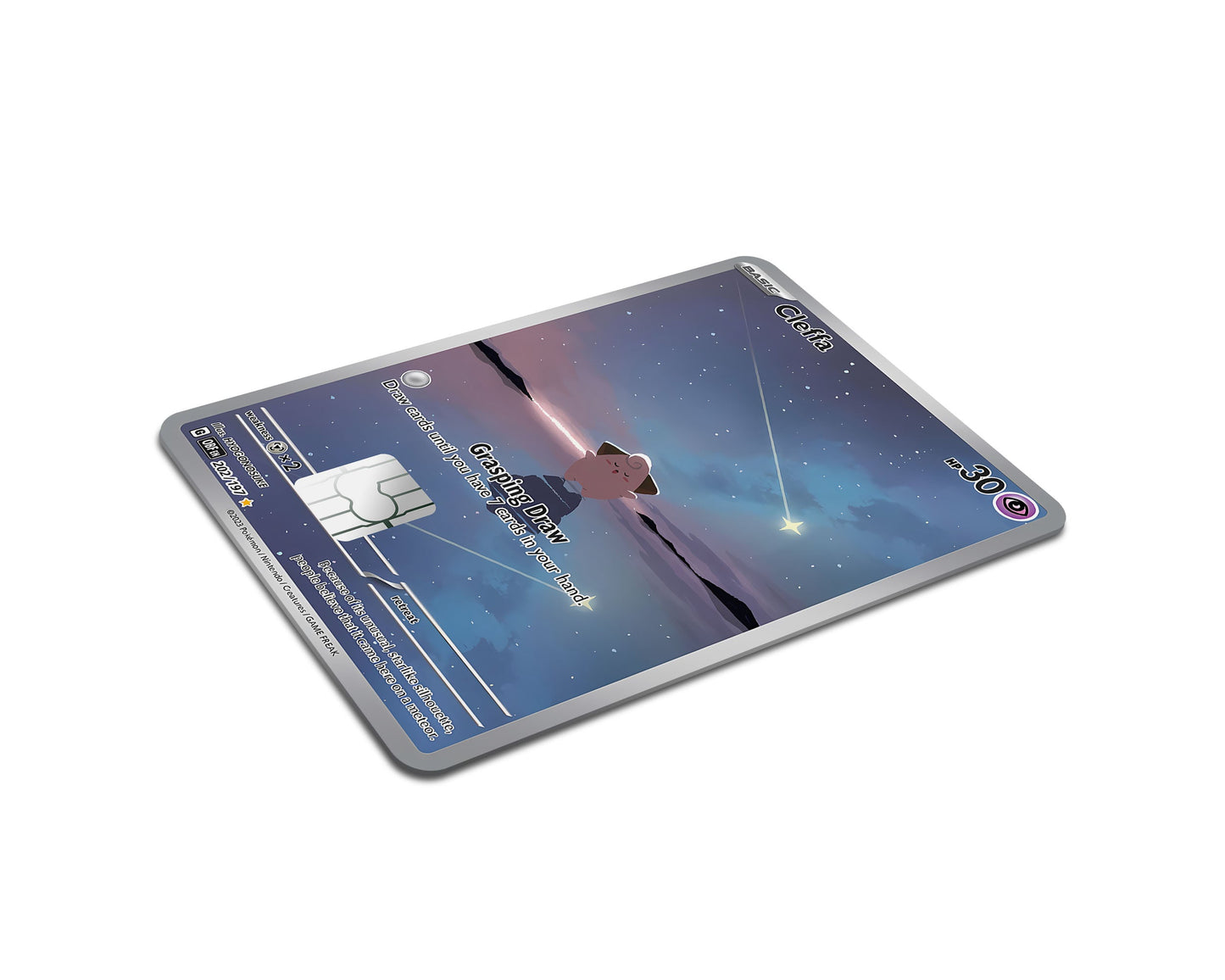 Anime Town Creations Credit Card Cleffa Starlight Pokemon Card Half Skins - Anime Pokemon Credit Card Skin