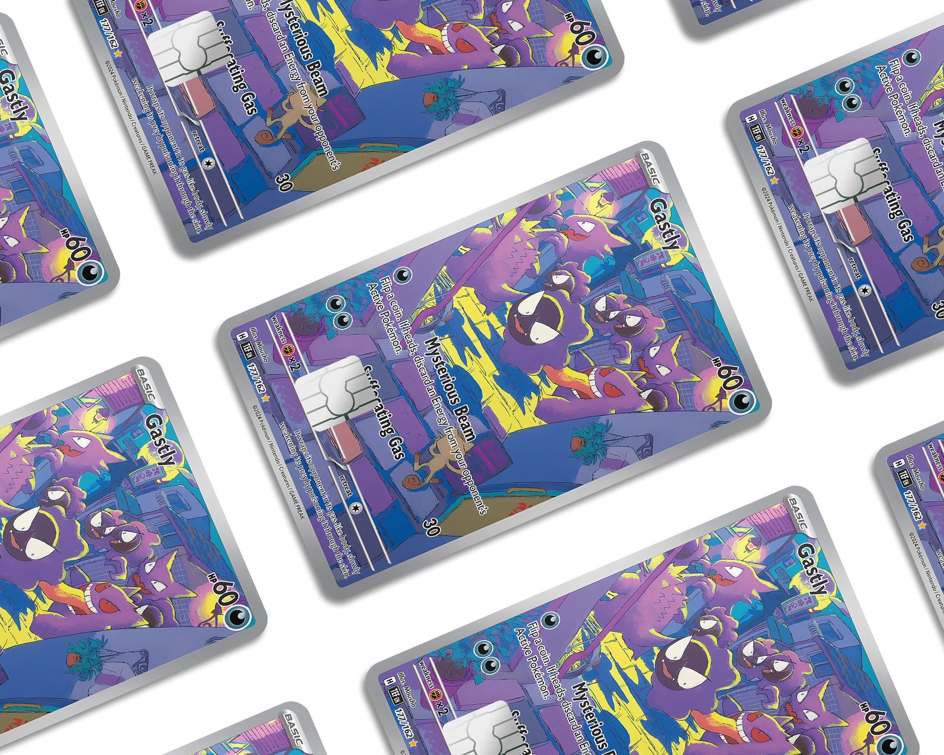 Anime Town Creations Credit Card Gastly Alleyway Pokemon Card Window Skins - Anime Pokemon Credit Card Skin