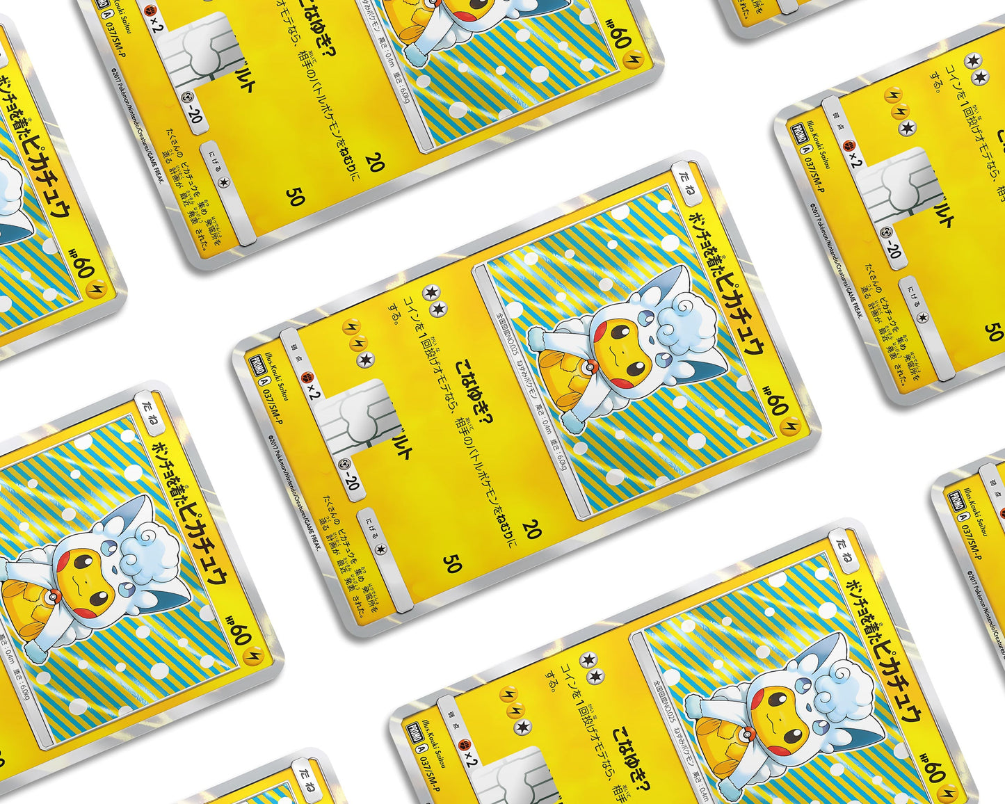 Anime Town Creations Credit Card Poncho Pikachu Arora Vulpix Cosplay Pokemon Card Window Skins - Anime Pokemon Credit Card Skin