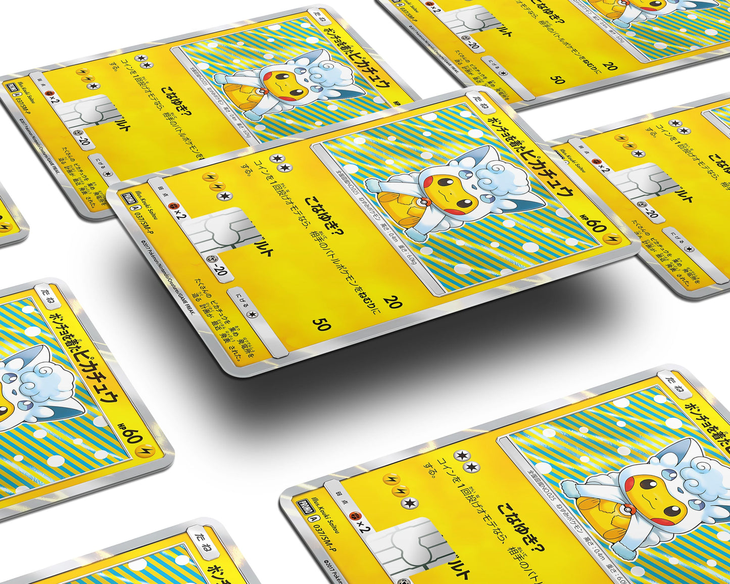 Anime Town Creations Credit Card Poncho Pikachu Arora Vulpix Cosplay Pokemon Card Window Skins - Anime Pokemon Credit Card Skin