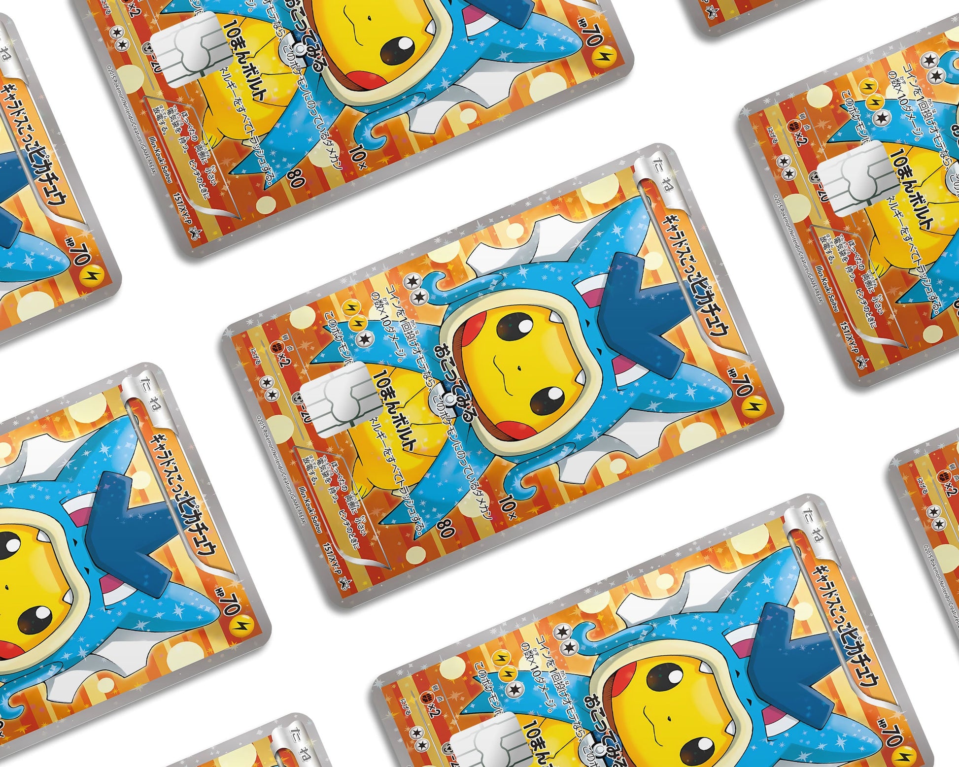 Anime Town Creations Credit Card Poncho Pikachu Gyarados Cosplay Pokemon Card Window Skins - Anime Pokemon Credit Card Skin
