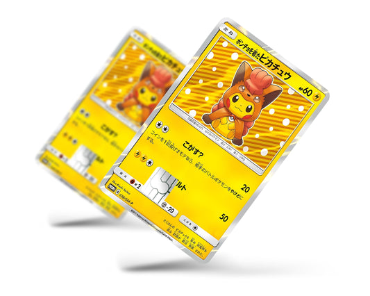 Anime Town Creations Credit Card Poncho Pikachu Vulpix Cosplay Pokemon Card Full Skins - Anime Pokemon Credit Card Skin