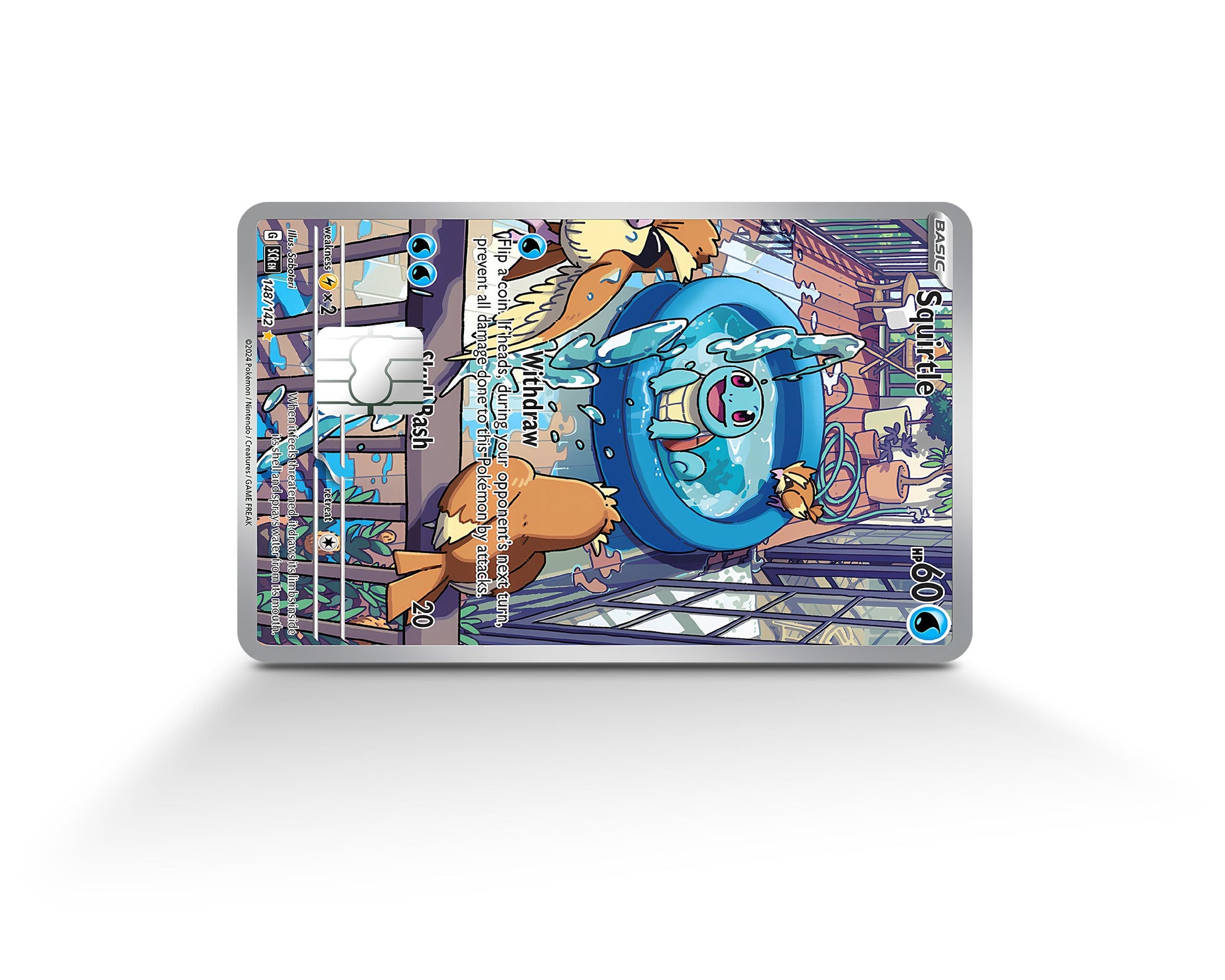 Anime Town Creations Credit Card Squirtle Splash Pokemon Card Full Skins - Anime Pokemon Credit Card Skin