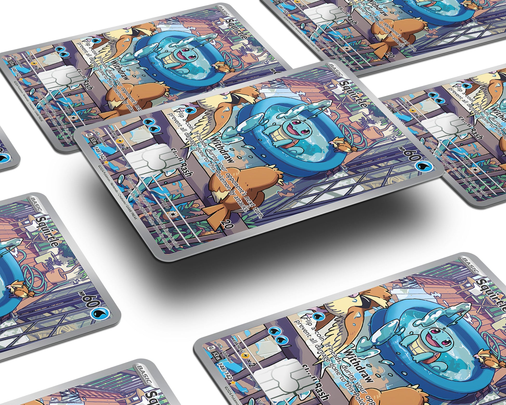 Anime Town Creations Credit Card Squirtle Splash Pokemon Card Window Skins - Anime Pokemon Credit Card Skin