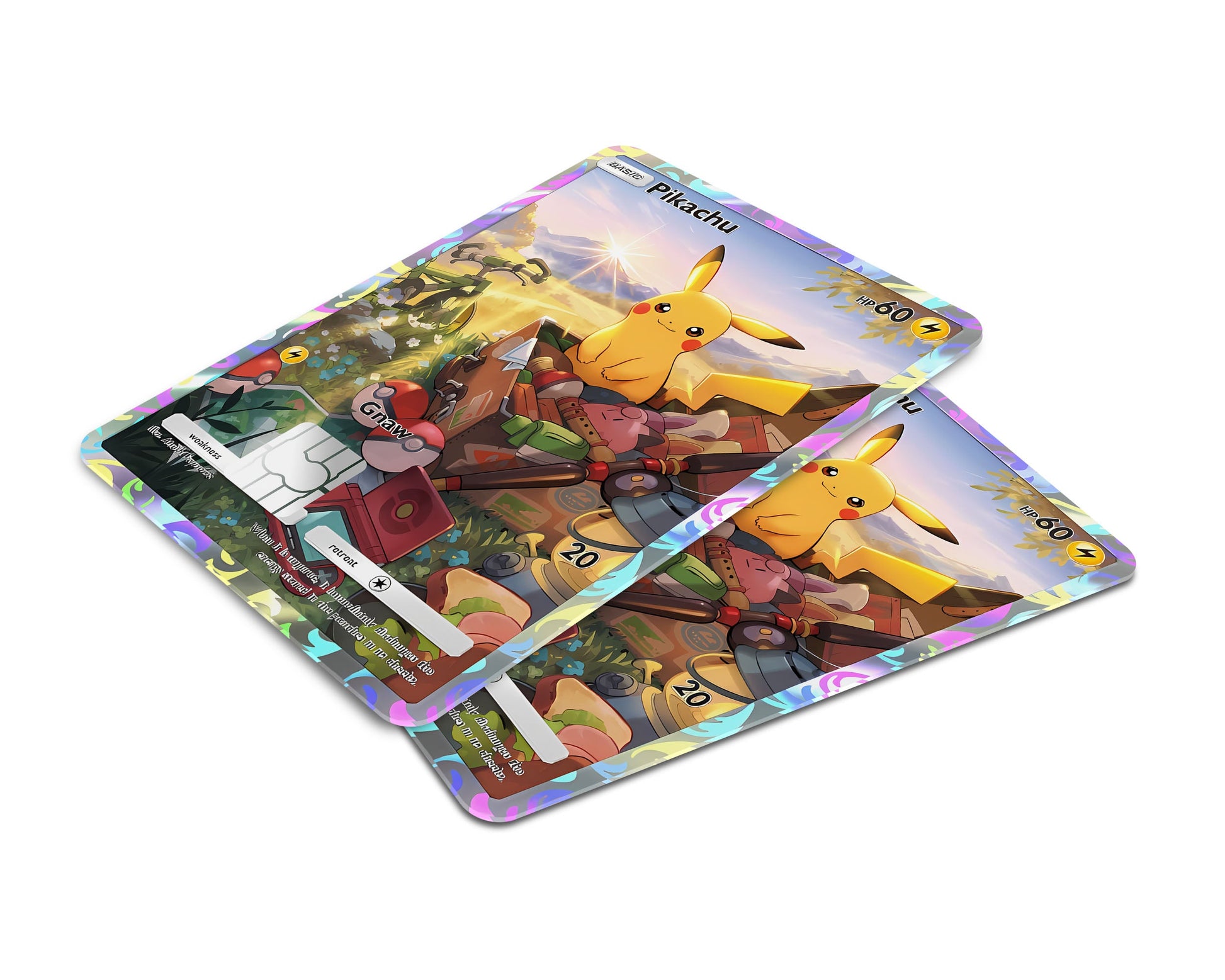 Anime Town Creations Credit Card Pikachu Pocket Pokemon Card Window Skins - Anime Pokemon Credit Card Skin