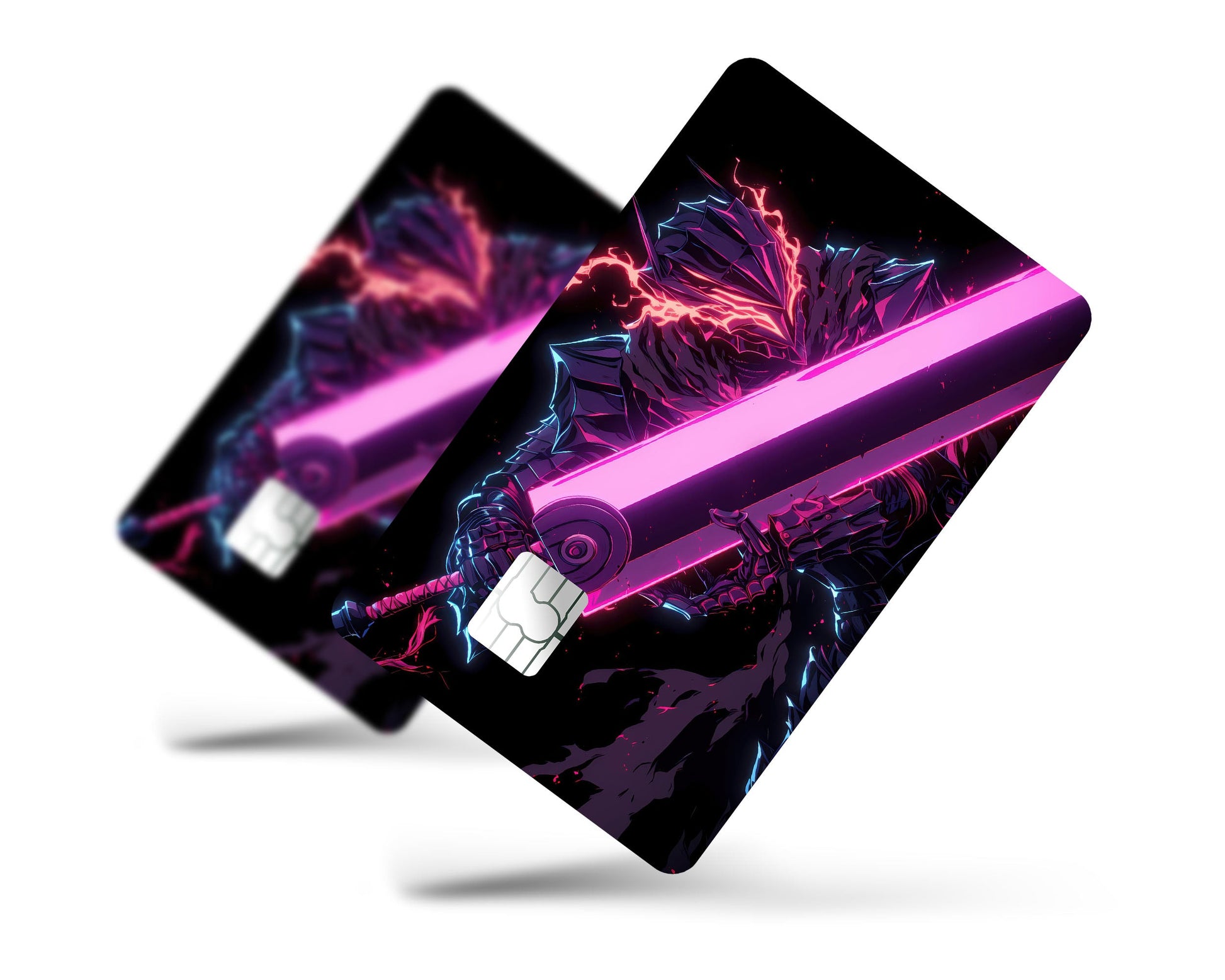 Anime Town Creations Credit Card Berserk Guts Neon Full Skins - Anime Berserk Credit Card Skin