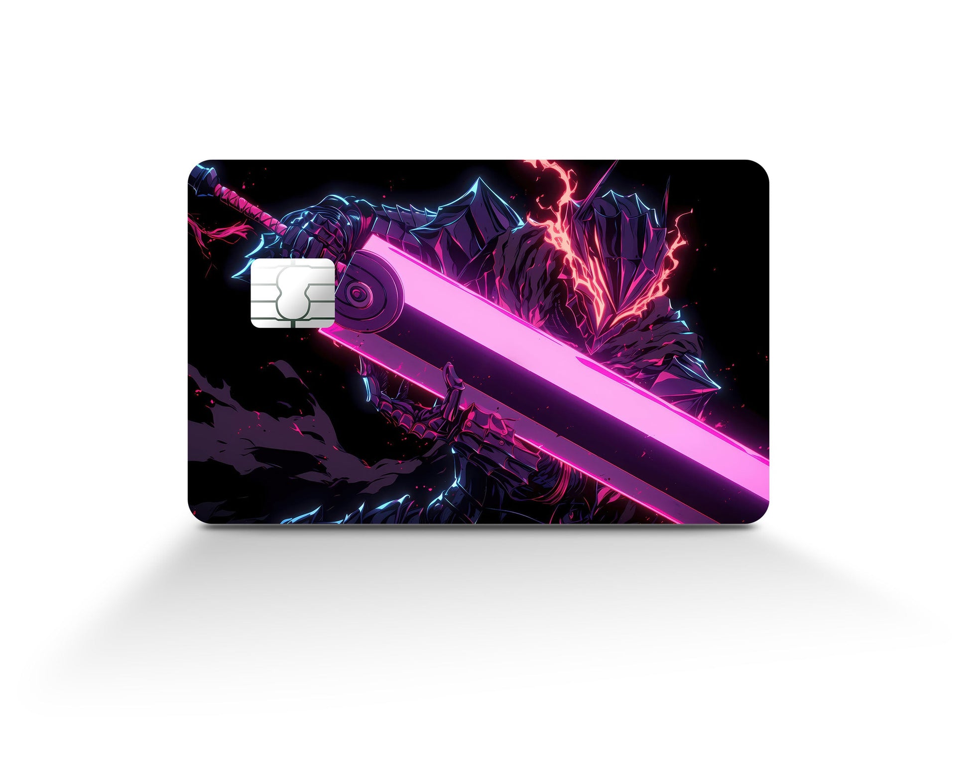Anime Town Creations Credit Card Berserk Guts Neon Full Skins - Anime Berserk Credit Card Skin