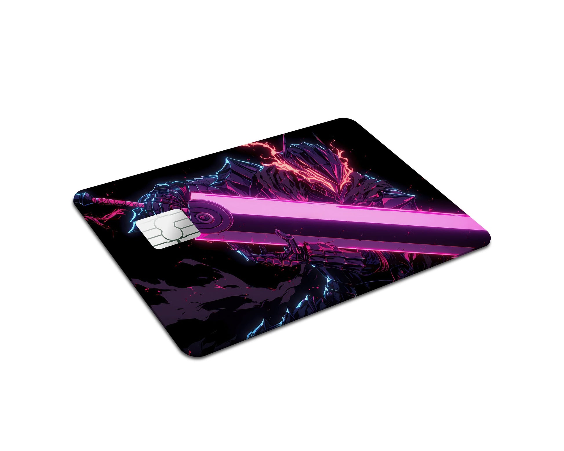 Anime Town Creations Credit Card Berserk Guts Neon Half Skins - Anime Berserk Credit Card Skin