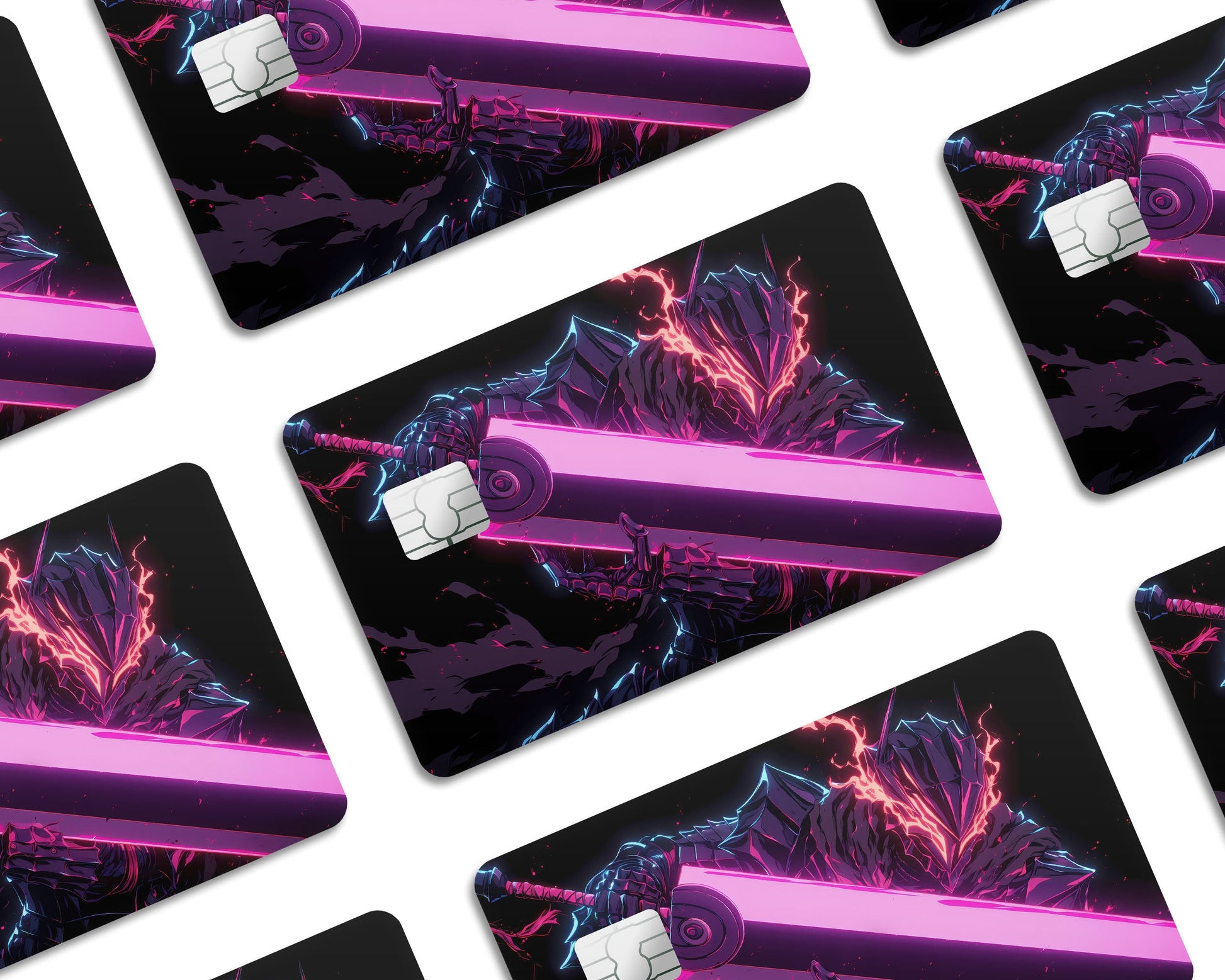 Anime Town Creations Credit Card Berserk Guts Neon Window Skins - Anime Berserk Credit Card Skin