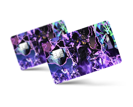 Anime Town Creations Credit Card Solo Leveling Jinwoo Purple Shadows Full Skins - Anime Solo Leveling Credit Card Skin