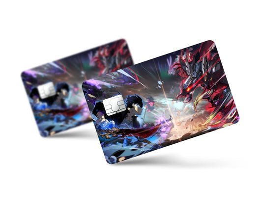 Anime Town Creations Credit Card Solo Leveling Sung Jinwoo vs Beru Full Skins - Anime Solo Leveling Credit Card Skin