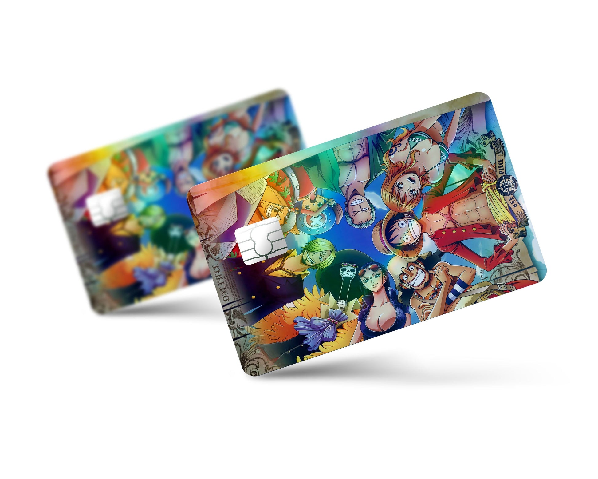 Anime Town Creations Holographic Credit Card One Piece Crew Members Full Skins - Anime One Piece Holographic Credit Card Skin