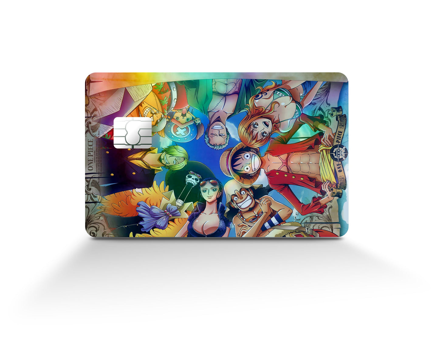 Anime Town Creations Holographic Credit Card One Piece Crew Members Full Skins - Anime One Piece Holographic Credit Card Skin