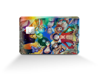Anime Town Creations Holographic Credit Card One Piece Crew Members Full Skins - Anime One Piece Holographic Credit Card Skin