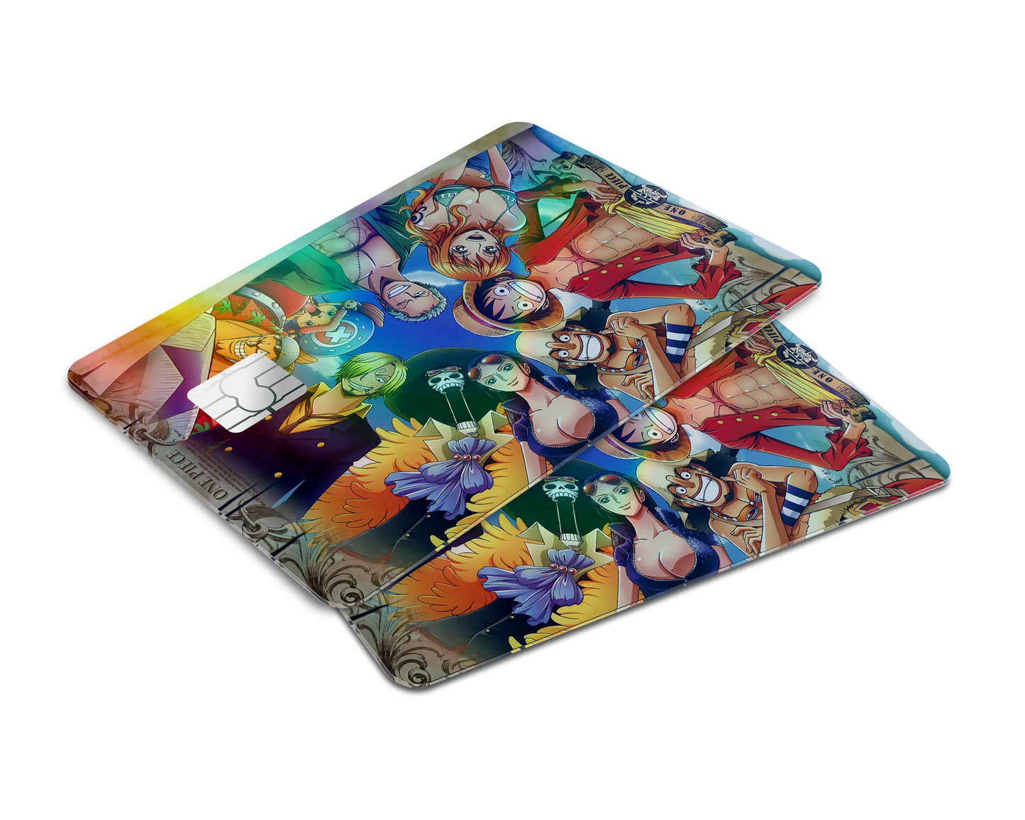 Anime Town Creations Holographic Credit Card One Piece Crew Members Window Skins - Anime One Piece Holographic Credit Card Skin