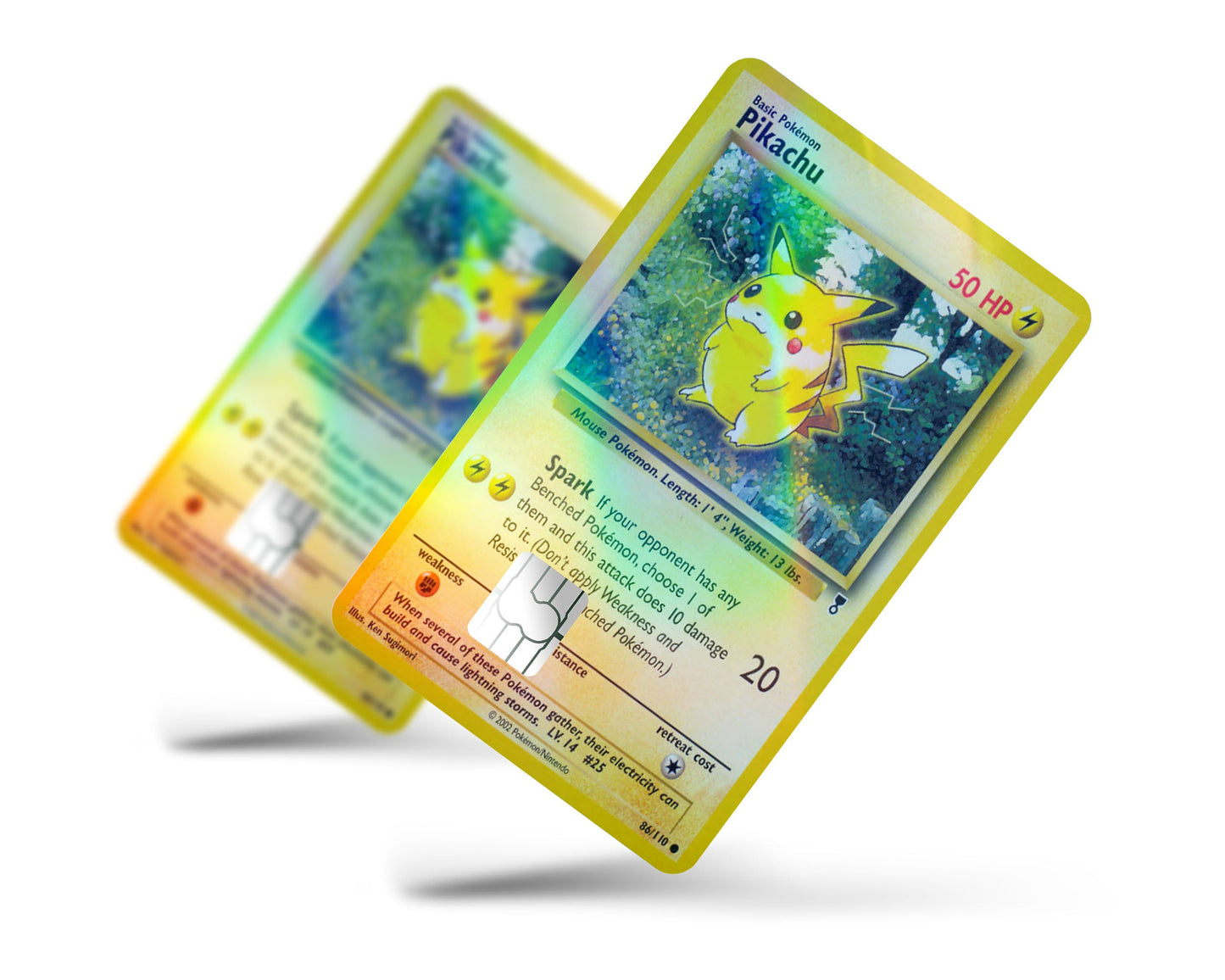 Pikachu Pokemon Card Holographic Credit Card Skin