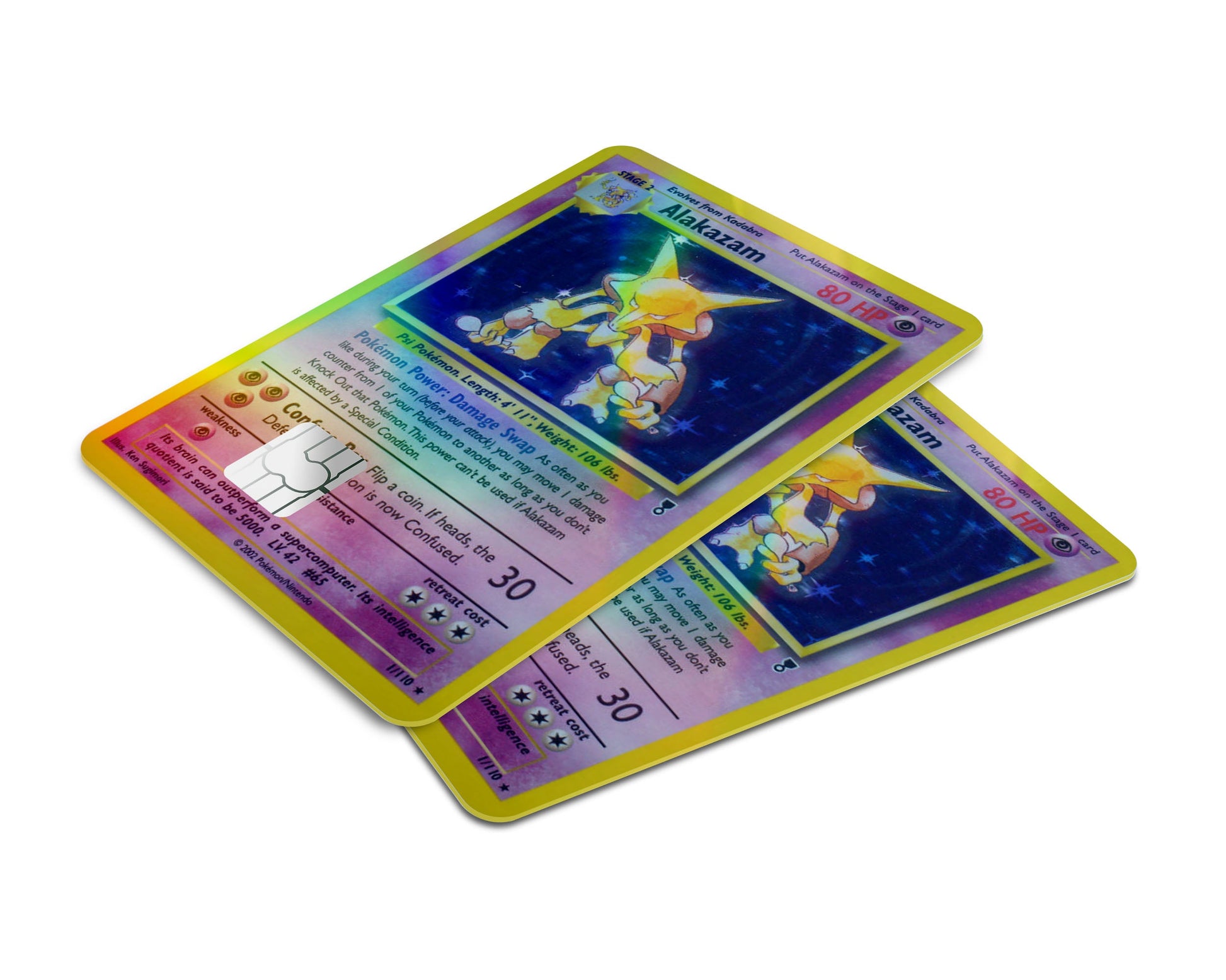 alakazam pokemon card holographic Alakazam Pokemon Card Holographic Credit Card Skin