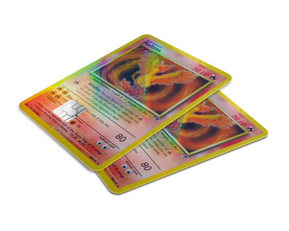 Anime Town Creations Holographic Credit Card Moltres Pokemon Card Window Skins - Anime Pokemon Holographic Credit Card Skin