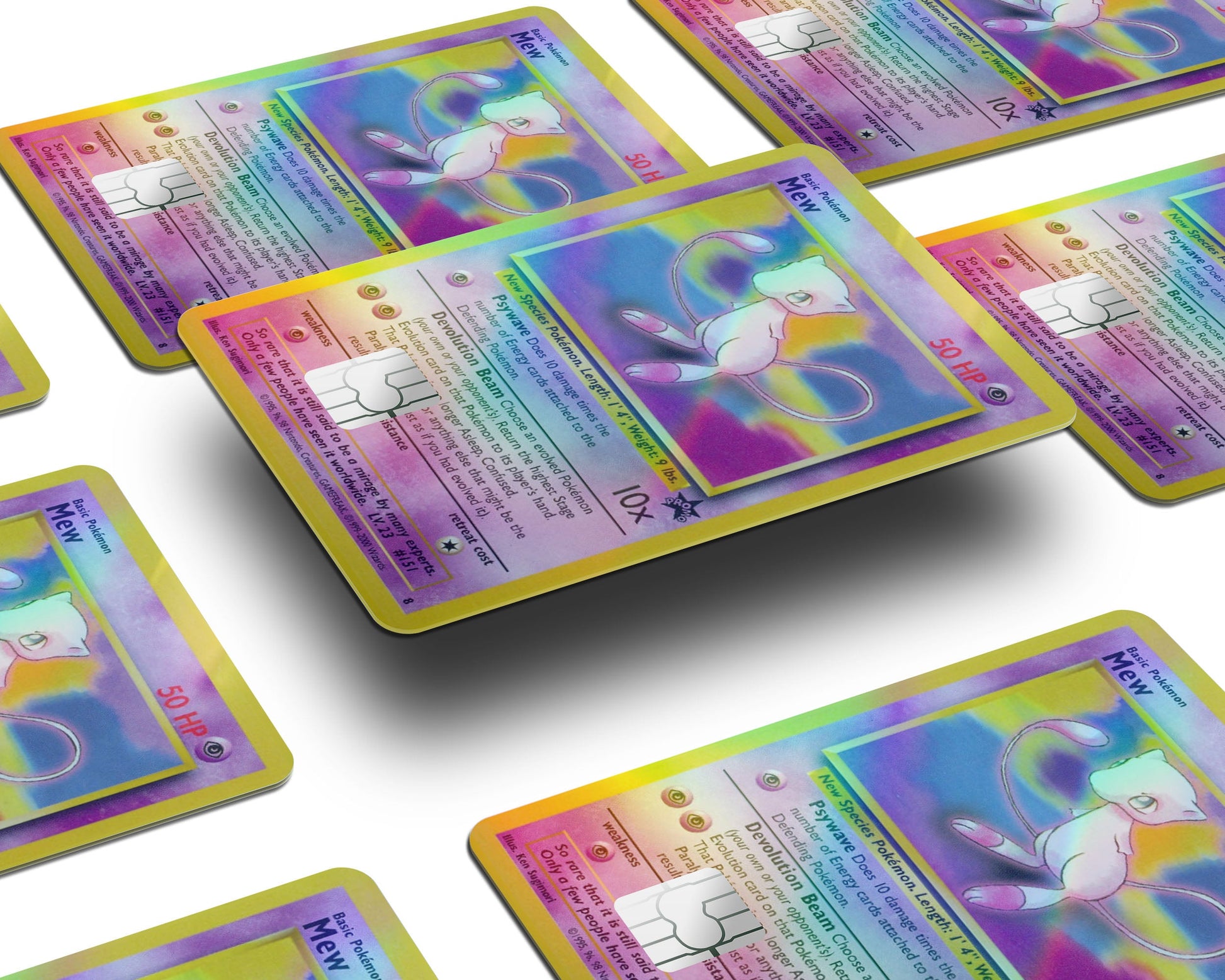 Mew Pokemon Card Holographic Credit Card Holographic Credit Card Skin – Anime Town Creations