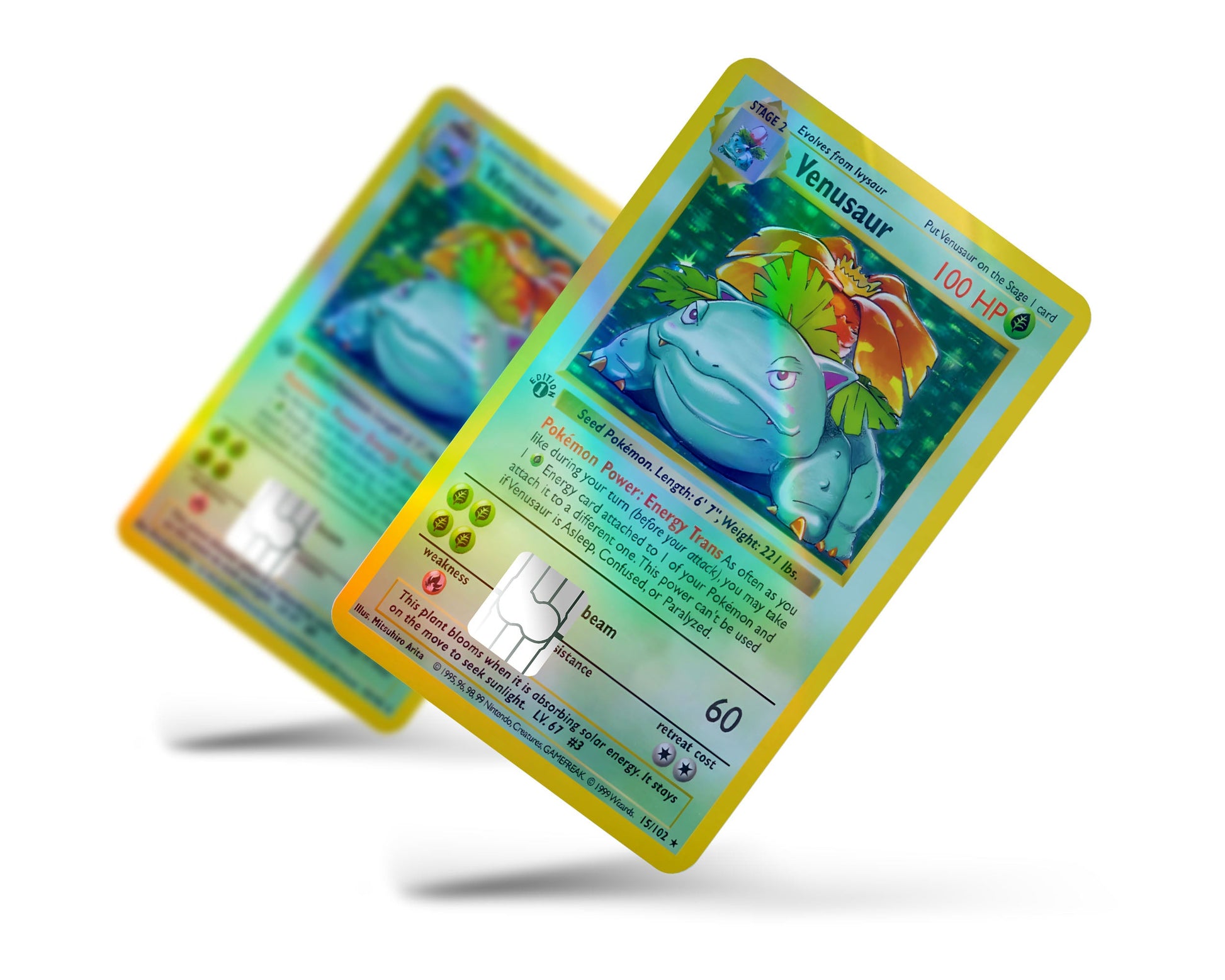 Venusaur Pokemon Card Holographic Credit Card Skin - Full / Small Venusaur Pokemon Card Holographic Credit Card Skin - Full / Small