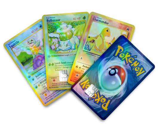Pokemon Starter Holographic Credit Card Bundle Skin