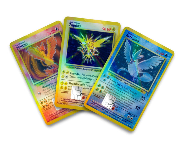 Pokemon Legendary Birds Holographic Credit Card Bundle Holographic Credit  Card Bundle Skin – Anime Town Creations