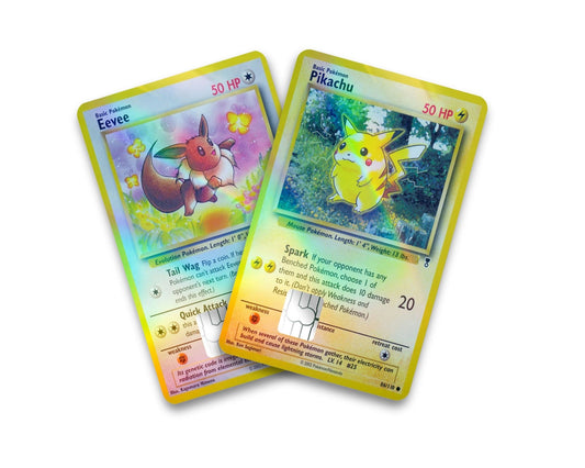 Pokemon Pikachu & Eevee Holographic Credit Card Bundle Skin