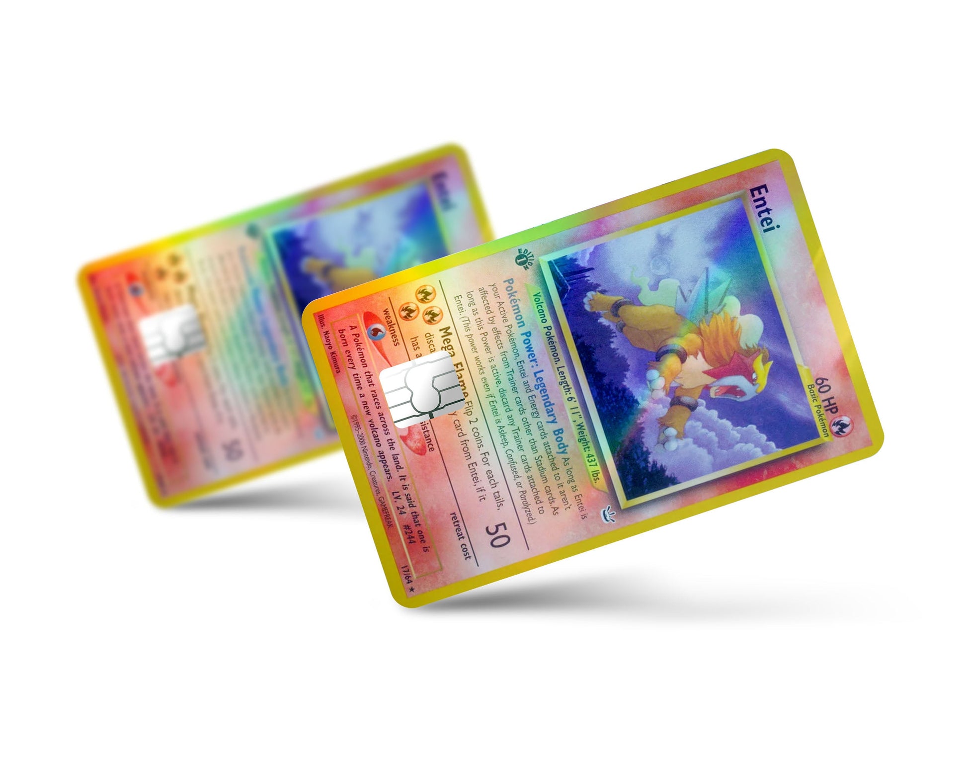 Entei Pokemon Card Holographic Credit Card Skin