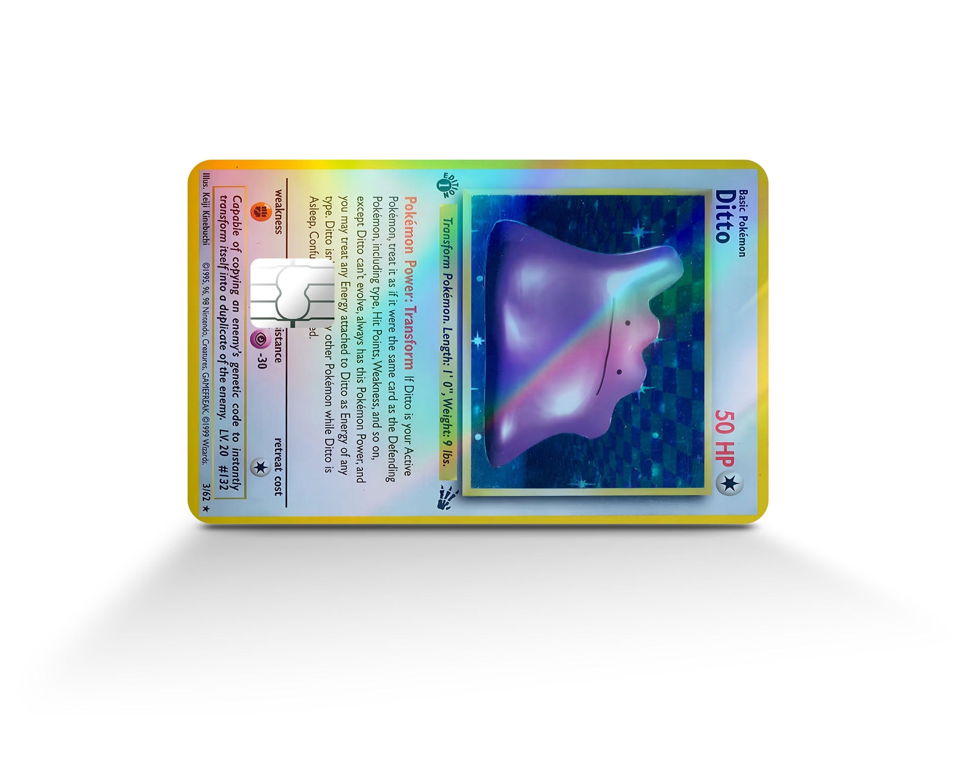 Ditto Pokemon Card Holographic Credit Card Holographic Credit Card Skin Anime Town Creations Ditto Pokemon Card Holographic Credit Card Holographic Credit Card Skin Anime Town Creations