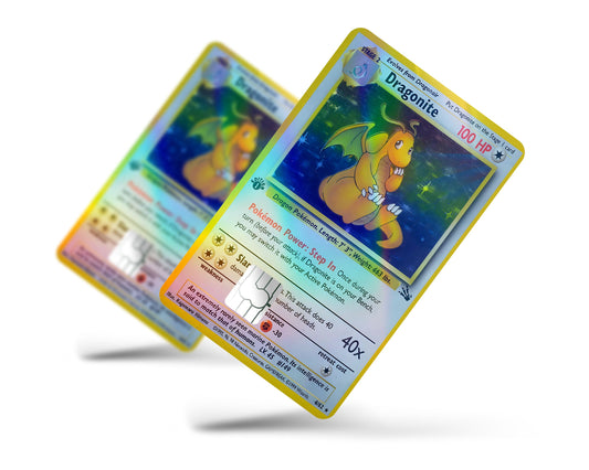 Dragonite Pokemon Card Holographic Credit Card Skin