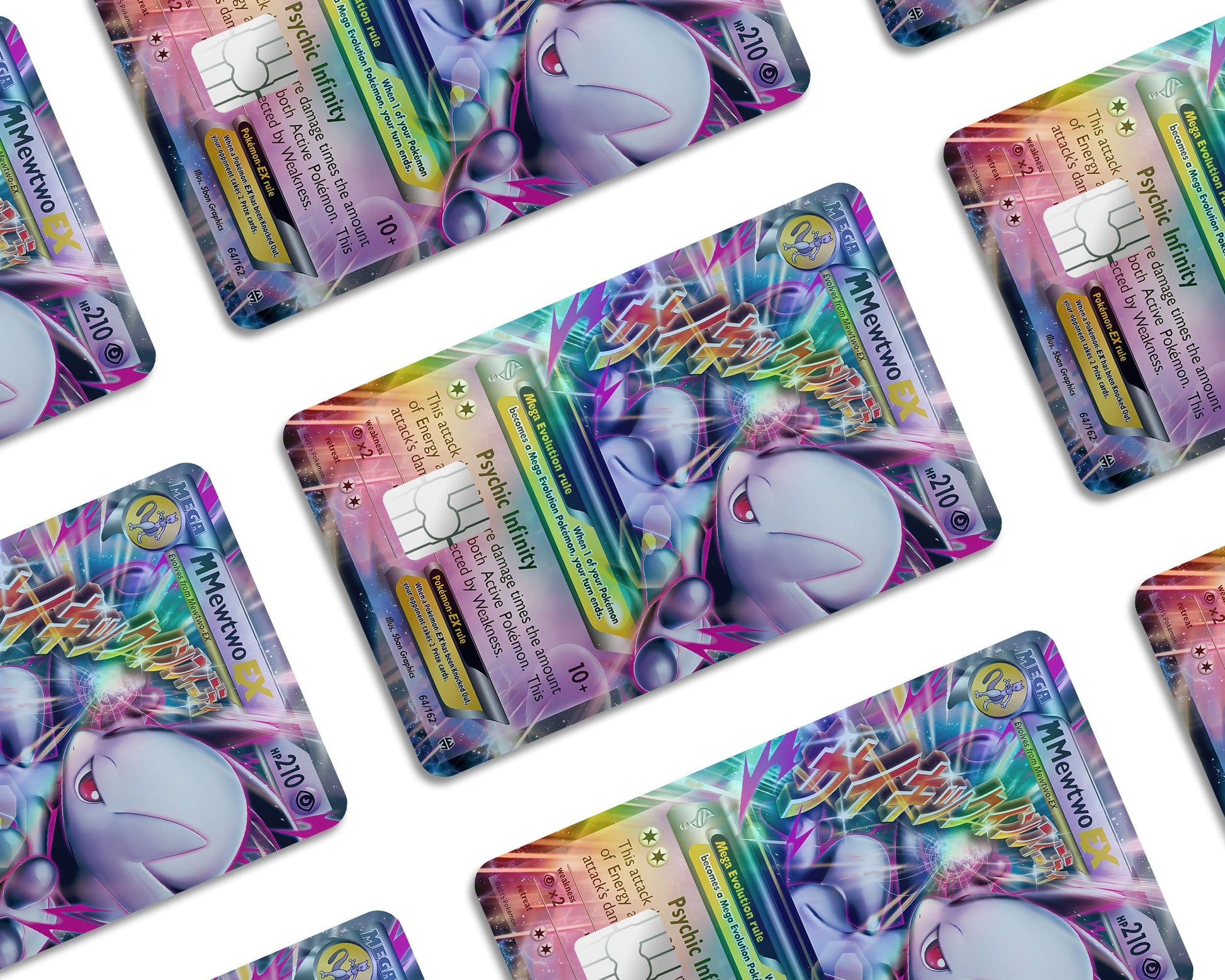 Mega Mewtwo Y Pokemon Card Holographic Credit Card Skin