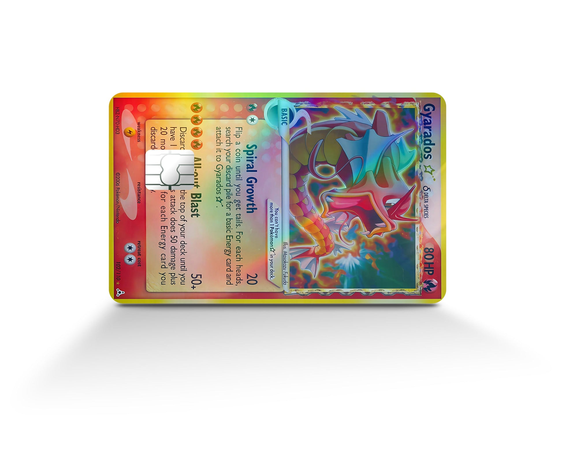 Gyarados Star Pokemon Card Holographic Credit Card Skin - Full / Small Gyarados Star Pokemon Card Holographic Credit Card Skin - Full / Small