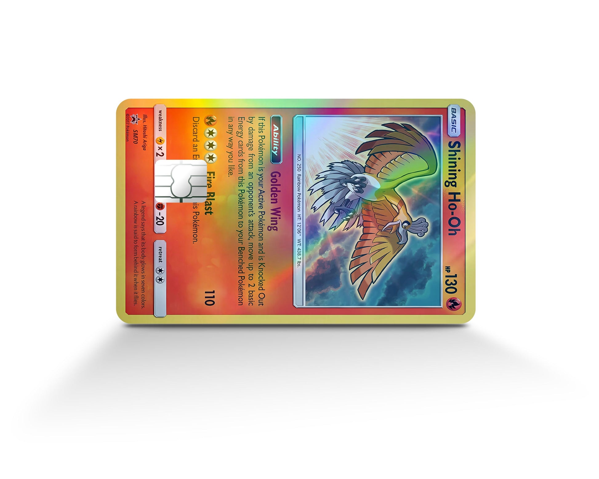 shining ho oh pokemon card Shining Ho-oh Pokemon Card Holographic Credit Card Holographic Credit Card Skin – Anime Town Creations