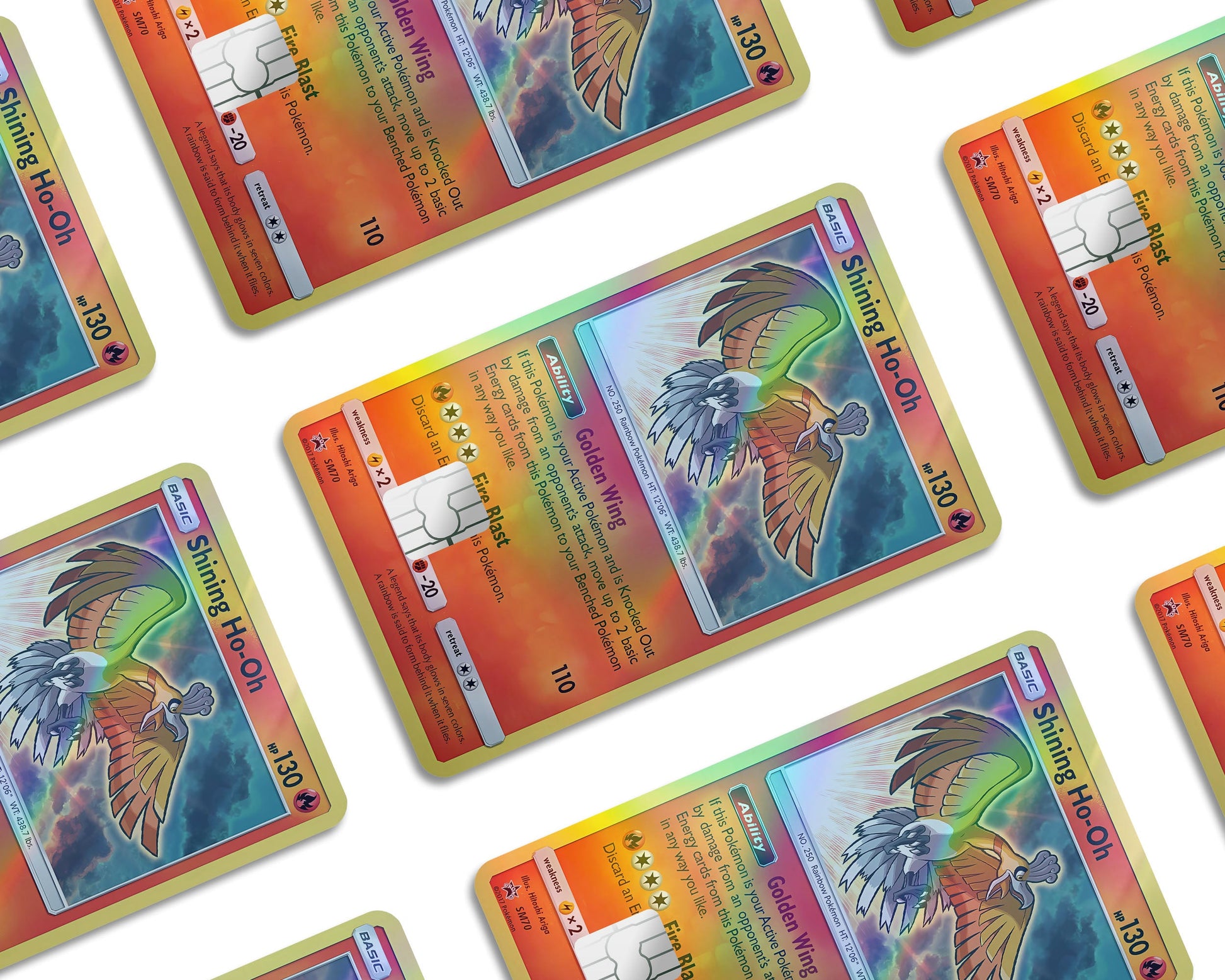Shining Ho-oh Pokemon Card Holographic Credit Card Holographic Credit Card Skin Anime Town Creations Shining Ho-oh Pokemon Card Holographic Credit Card Holographic Credit Card Skin Anime Town Creations