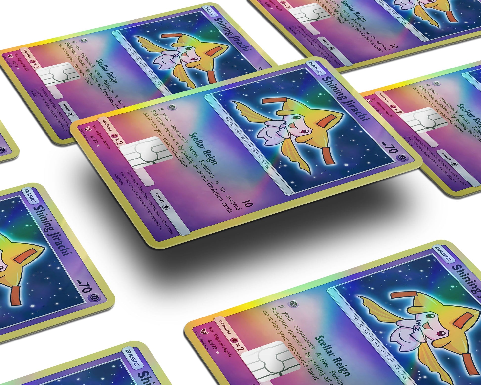 Shining Jirachi Pokemon Card Holographic Credit Card Holographic Credit Card Skin Anime Town Creations Shining Jirachi Pokemon Card Holographic Credit Card Holographic Credit Card Skin Anime Town Creations