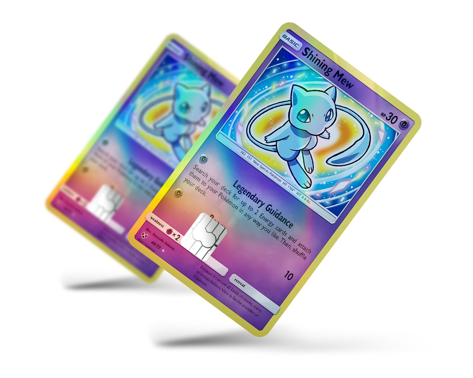 Shining Mew Pokemon Card Holographic Credit Card Holographic Credit Card Skin Anime Town Creations Shining Mew Pokemon Card Holographic Credit Card Holographic Credit Card Skin Anime Town Creations