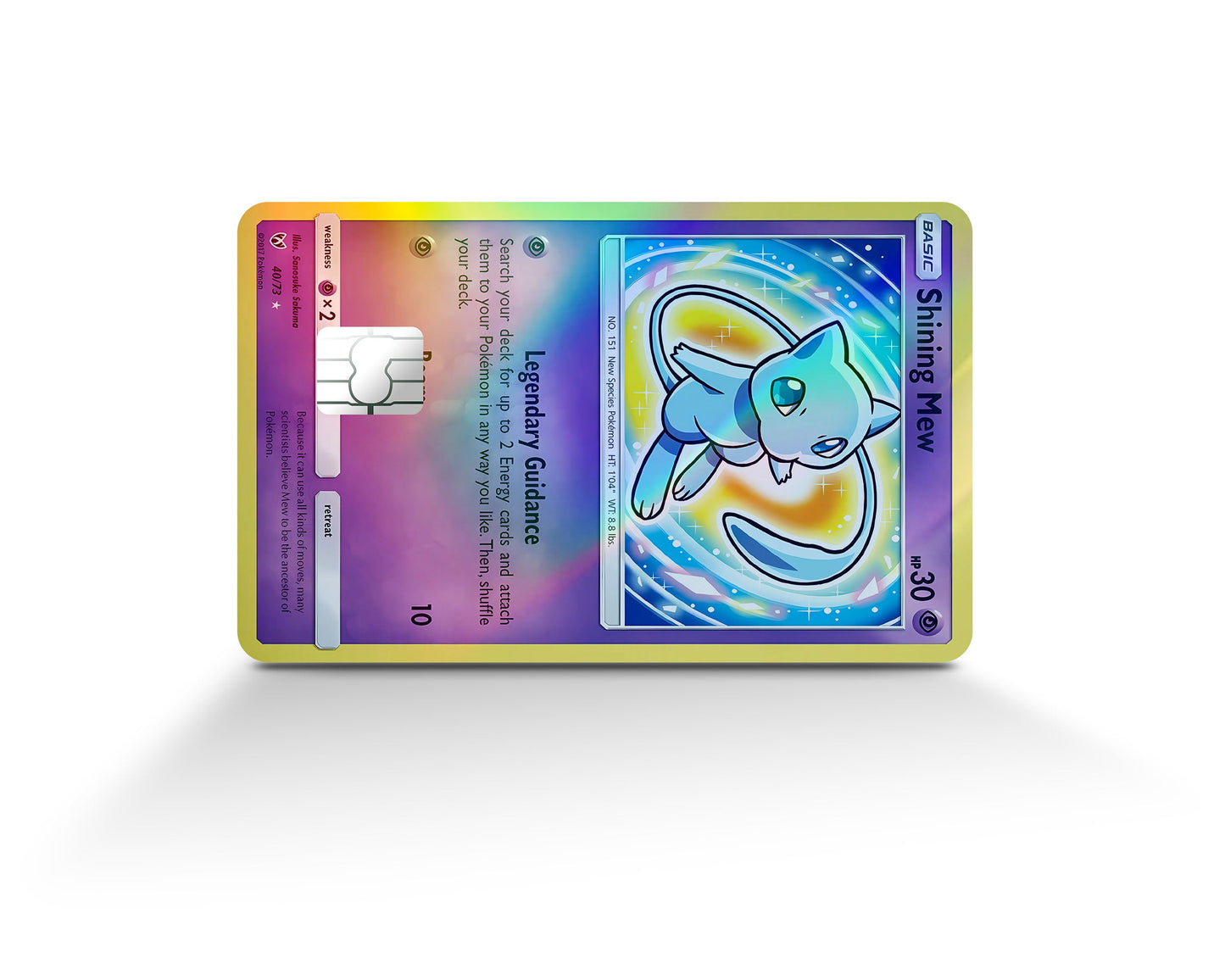 Shining Mew Pokemon Card Holographic Credit Card Holographic Credit Card Skin – Anime Town Creations
