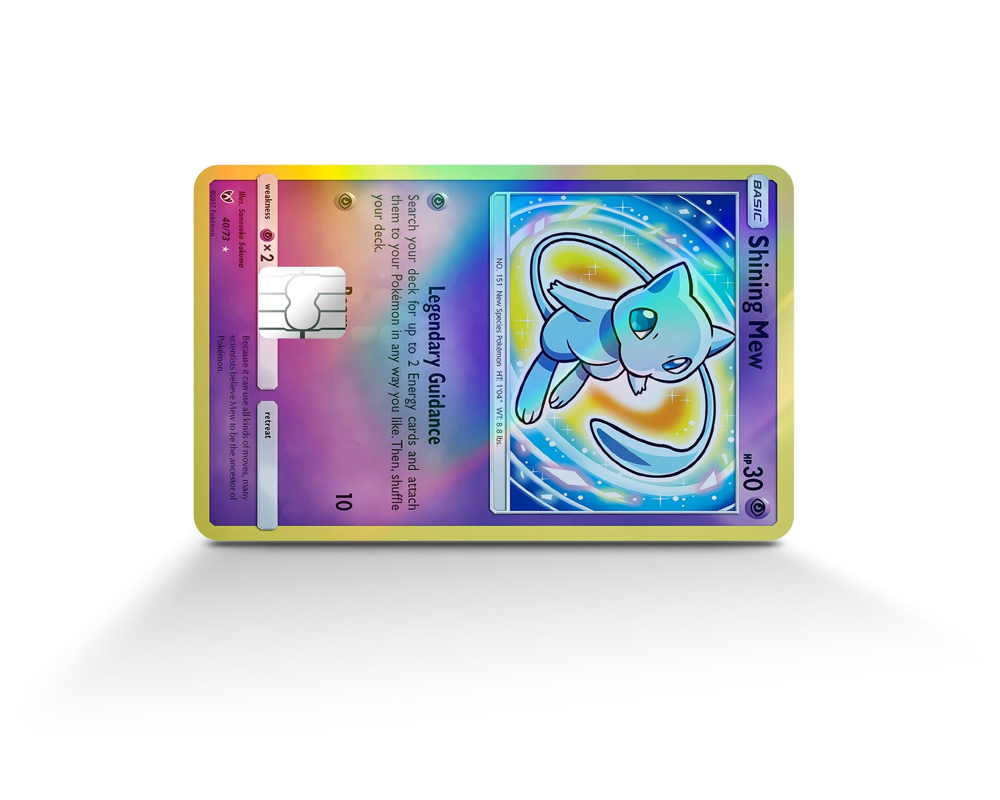Shining Mew Pokemon Card Holographic Credit Card Holographic Credit Card Skin Anime Town Creations Shining Mew Pokemon Card Holographic Credit Card Holographic Credit Card Skin Anime Town Creations
