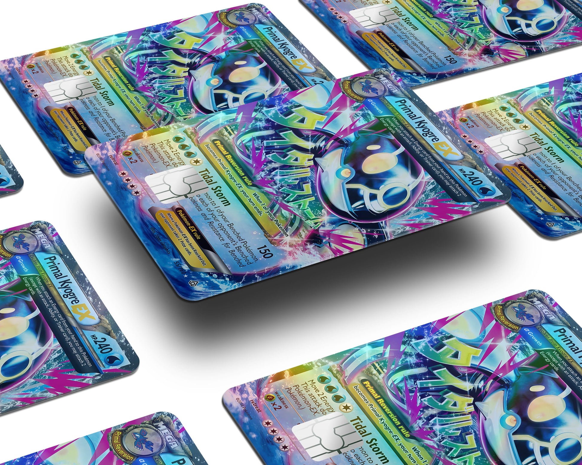 Mega Primal Kyogre Pokemon Card Holographic Credit Card Holographic Credit Card Skin – Anime Town Creations