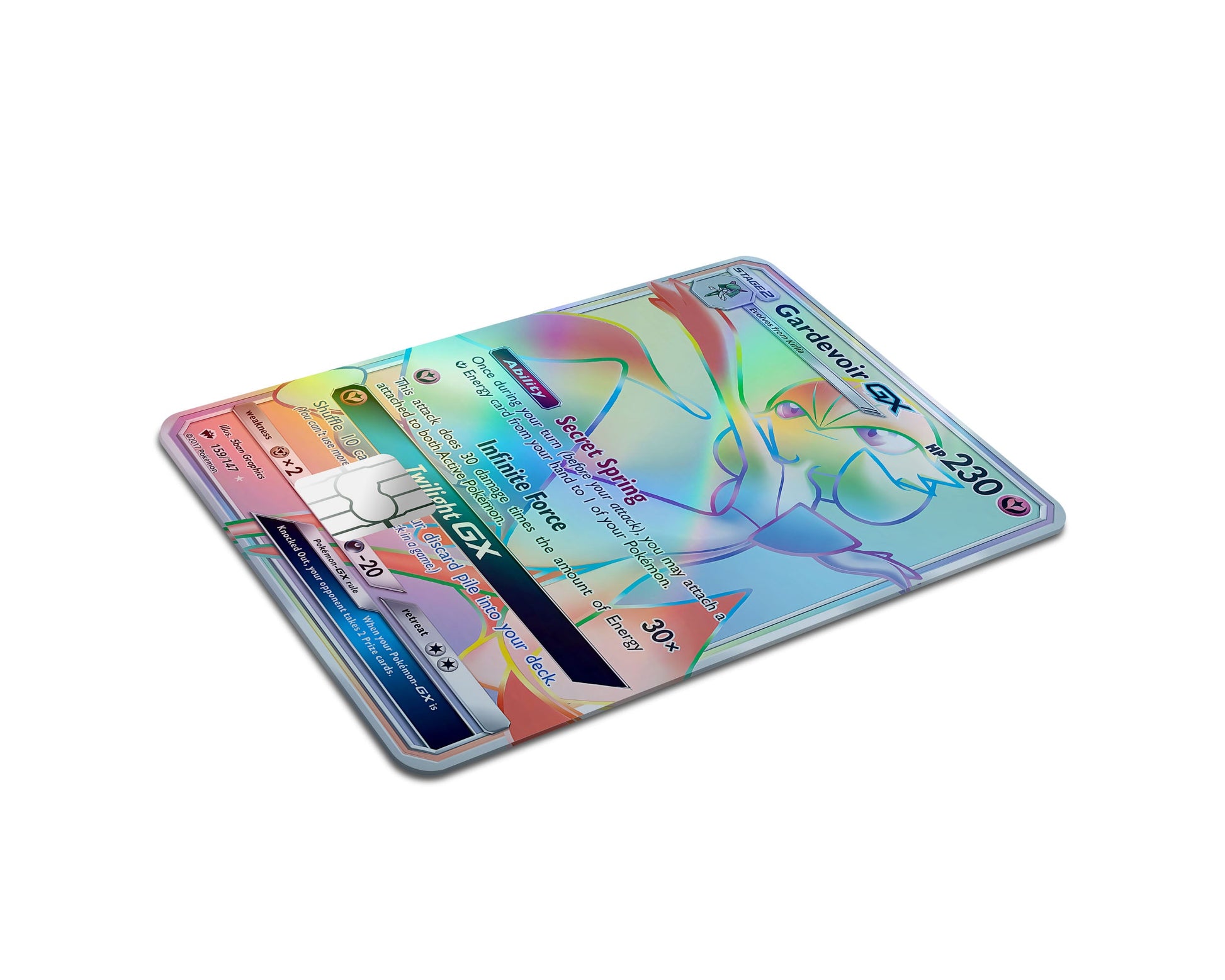 Anime Town Creations Holographic Credit Card Rainbow Gardevoir Pokemon Card Full Skins - Anime Pokemon Holographic Credit Card Skin