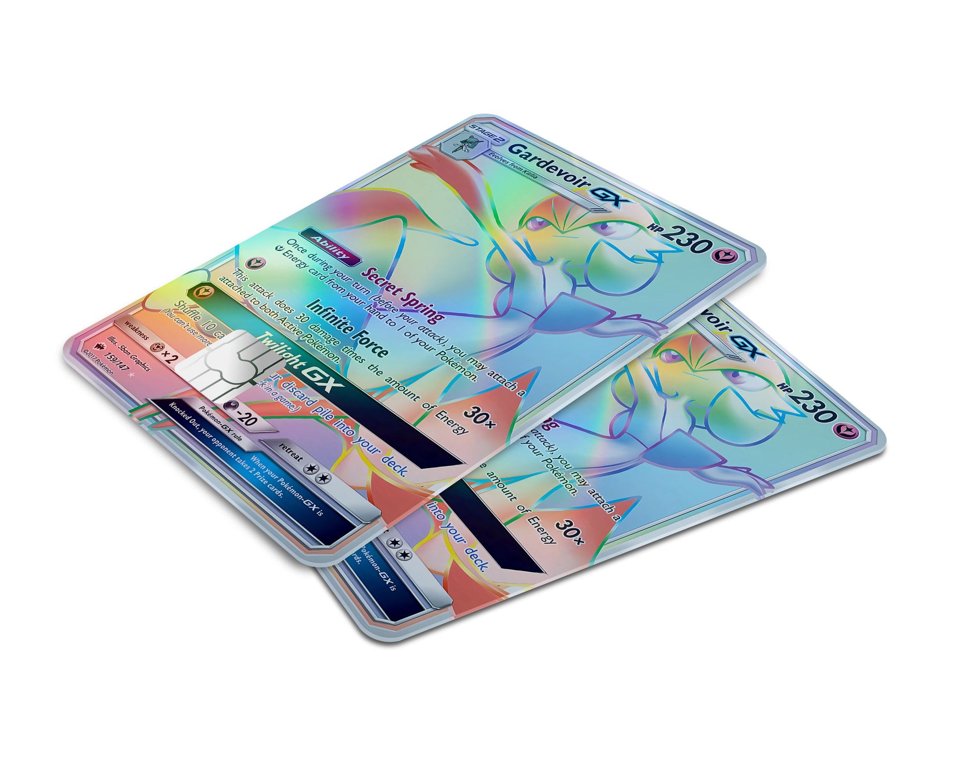 Anime Town Creations Holographic Credit Card Rainbow Gardevoir Pokemon Card Window Skins - Anime Pokemon Holographic Credit Card Skin